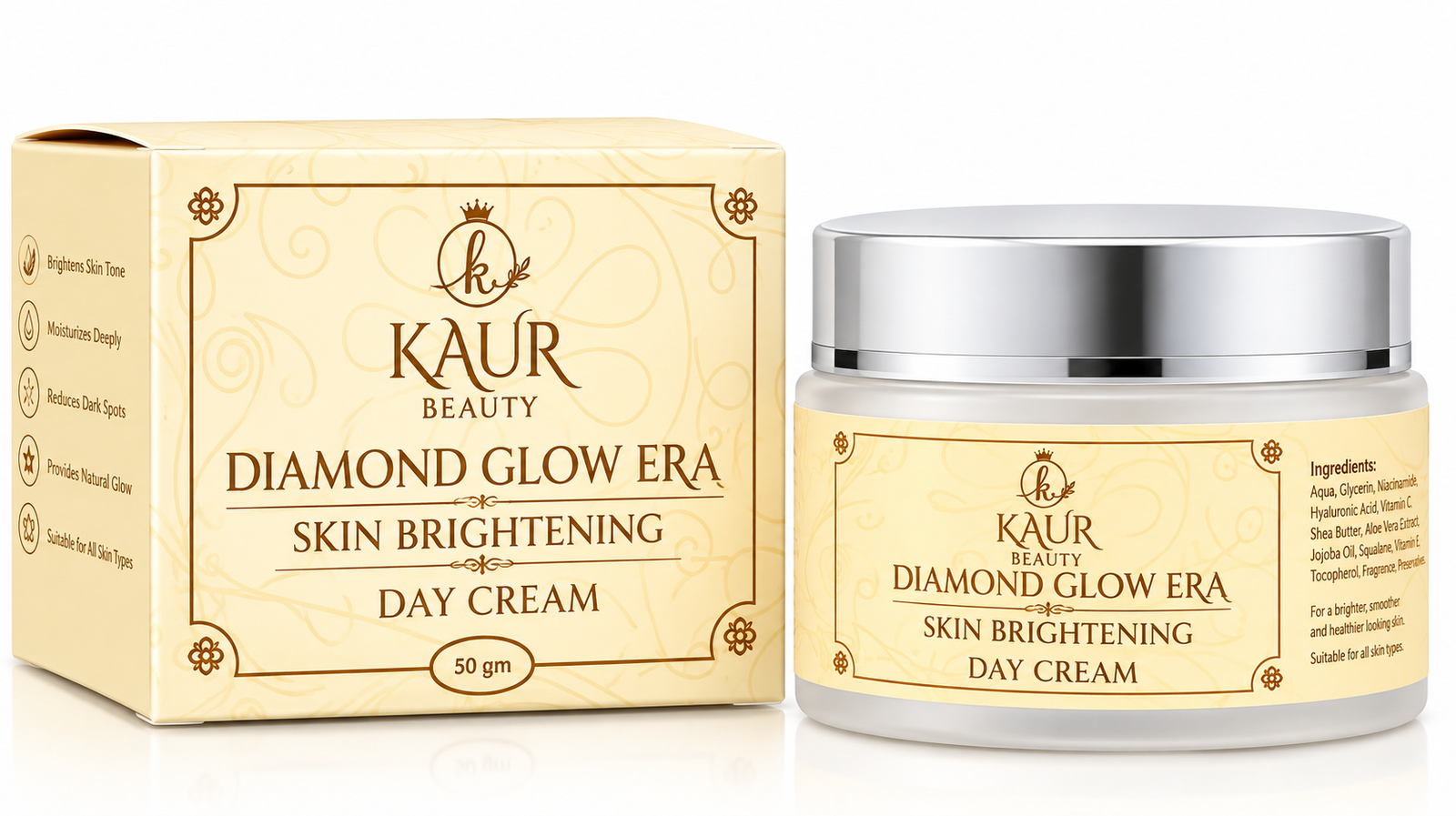 Kaur Beauty Diamond Glow Era Skin Brightening Day Cream